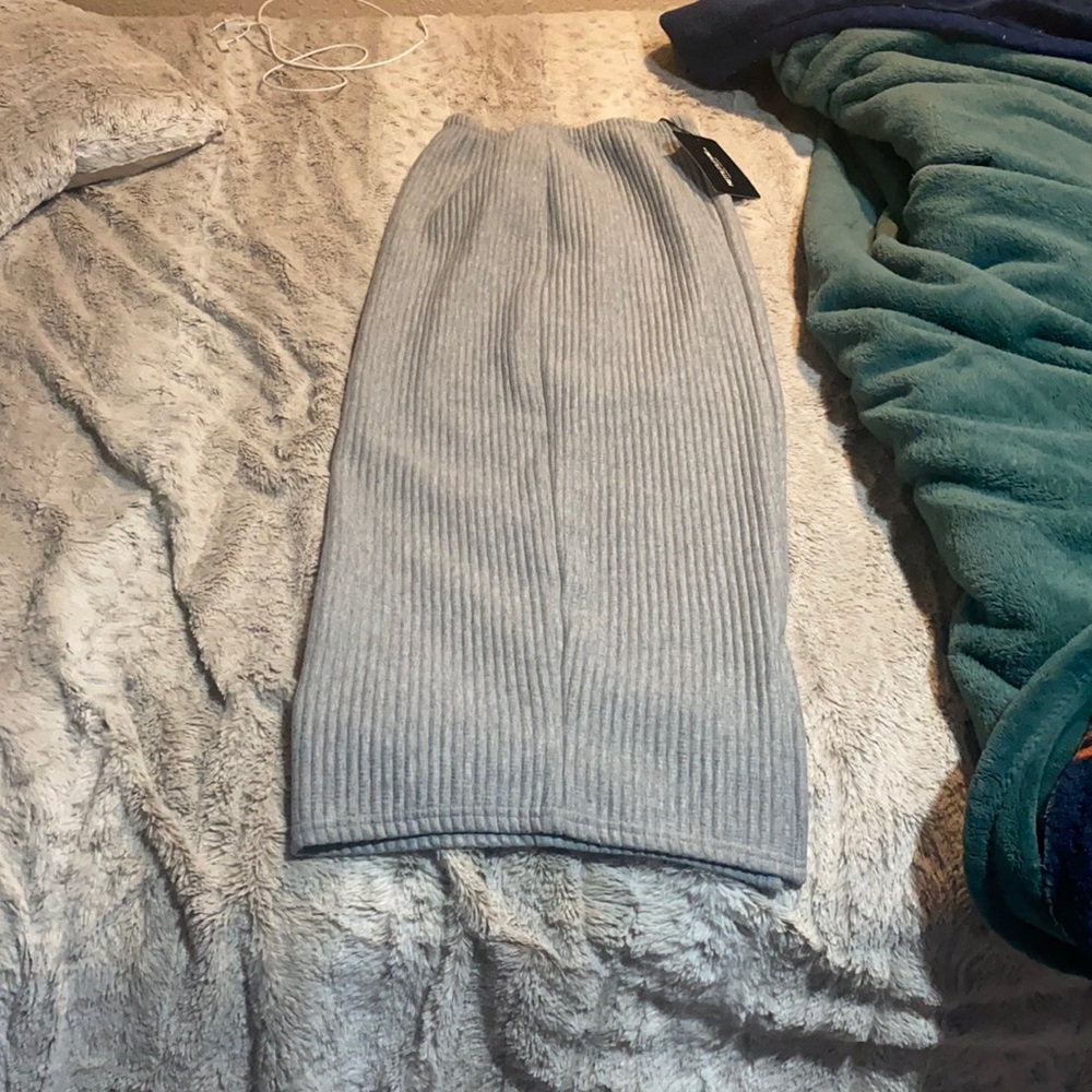 Gray long skirt